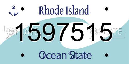 1597515 Rhode Island License Plate