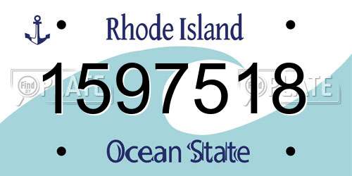 1597518 Rhode Island License Plate