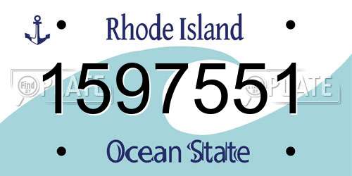 1597551 Rhode Island License Plate