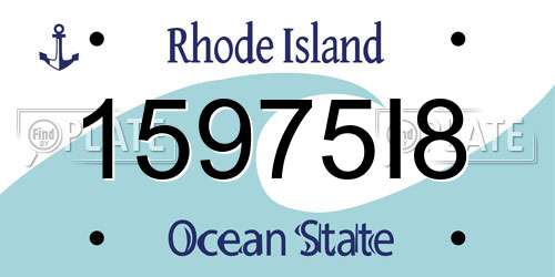 15975I8 Rhode Island License Plate