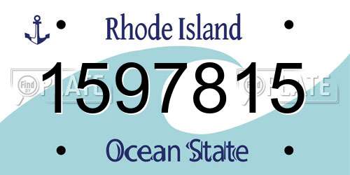 1597815 Rhode Island License Plate