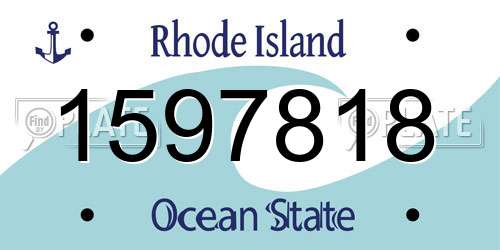 1597818 Rhode Island License Plate