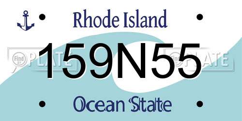 159N55 Rhode Island License Plate