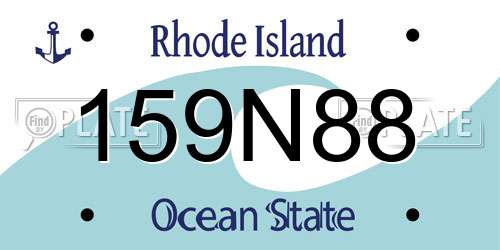 159N88 Rhode Island License Plate