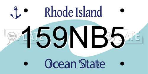 159NB5 Rhode Island License Plate