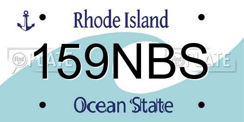 159NBS Rhode Island License Plate