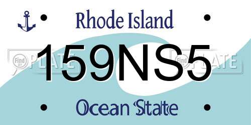 159NS5 Rhode Island License Plate