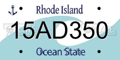15AD350 Rhode Island License Plate