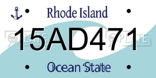 15AD471 Rhode Island License Plate