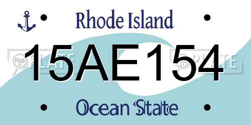 15AE154 Rhode Island License Plate