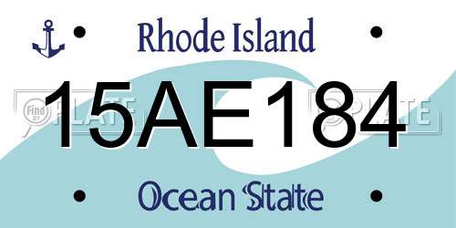 15AE184 Rhode Island License Plate