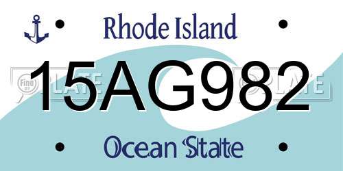 15AG982 Rhode Island License Plate