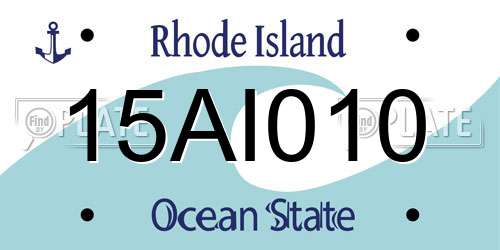15AI010 Rhode Island License Plate