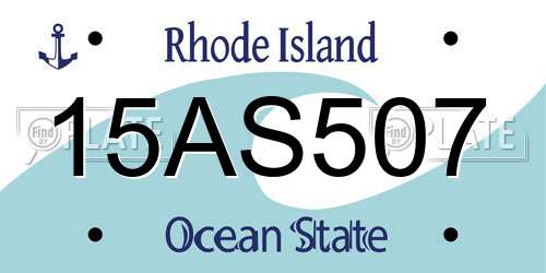 15AS507 Rhode Island License Plate