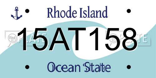 15AT158 Rhode Island License Plate