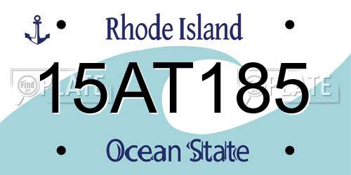 15AT185 Rhode Island License Plate