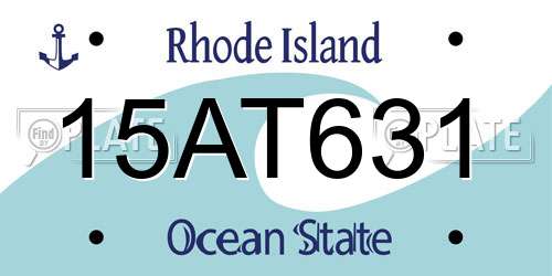 15AT631 Rhode Island License Plate