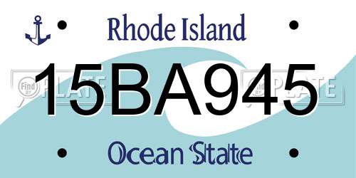 15BA945 Rhode Island License Plate