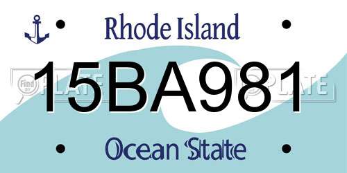 15BA981 Rhode Island License Plate
