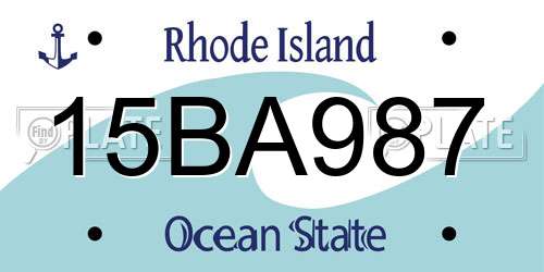 15BA987 Rhode Island License Plate