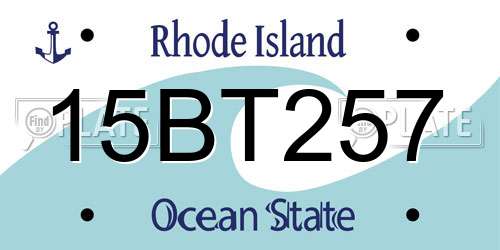 15BT257 Rhode Island License Plate