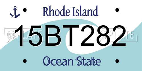 15BT282 Rhode Island License Plate