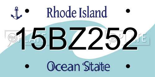 15BZ252 Rhode Island License Plate