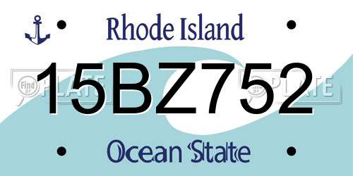 15BZ752 Rhode Island License Plate