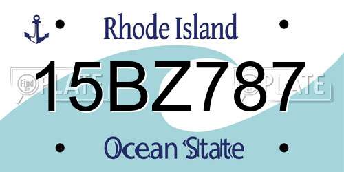 15BZ787 Rhode Island License Plate