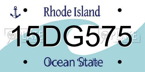 15DG575 Rhode Island License Plate