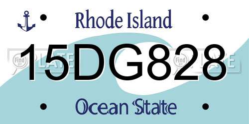 15DG828 Rhode Island License Plate