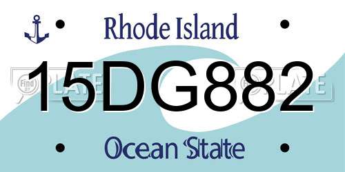 15DG882 Rhode Island License Plate