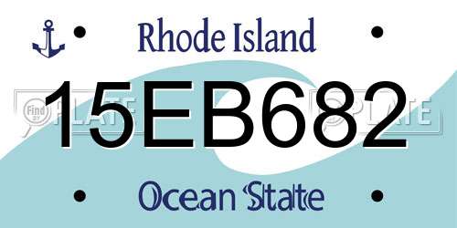 15EB682 Rhode Island License Plate