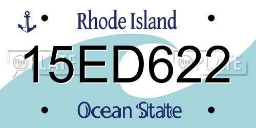 15ED622 Rhode Island License Plate