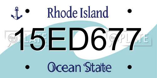 15ED677 Rhode Island License Plate