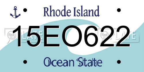 15EO622 Rhode Island License Plate