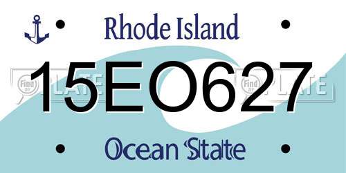 15EO627 Rhode Island License Plate