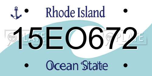 15EO672 Rhode Island License Plate