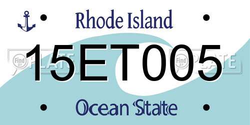 15ET005 Rhode Island License Plate