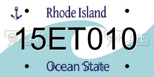 15ET010 Rhode Island License Plate
