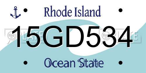 15GD534 Rhode Island License Plate