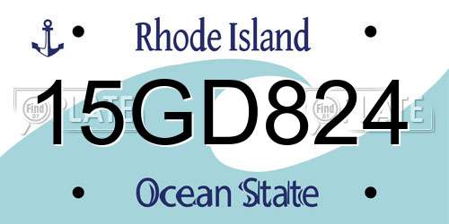 15GD824 Rhode Island License Plate