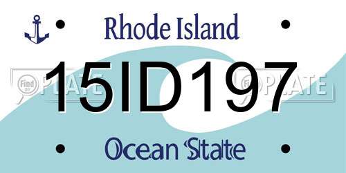 15ID197 Rhode Island License Plate