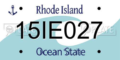 15IE027 Rhode Island License Plate