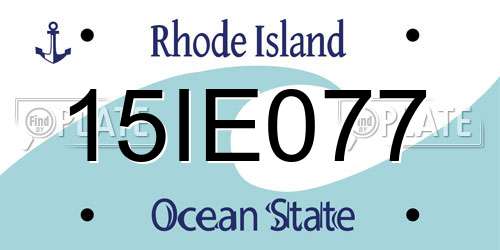 15IE077 Rhode Island License Plate