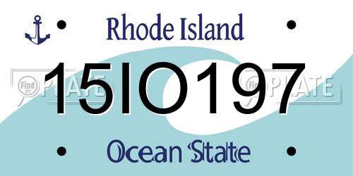 15IO197 Rhode Island License Plate
