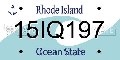 15IQ197 Rhode Island License Plate