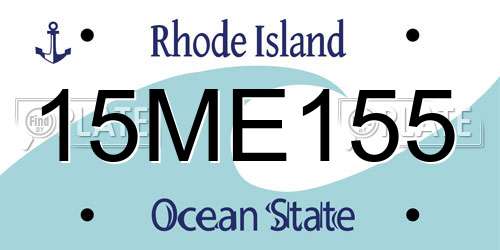 15ME155 Rhode Island License Plate