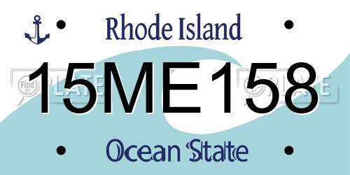 15ME158 Rhode Island License Plate