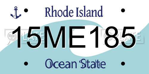 15ME185 Rhode Island License Plate